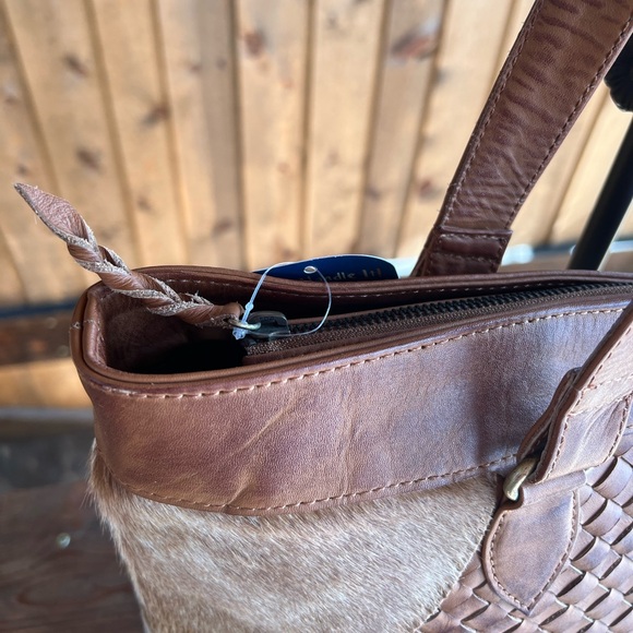 Fall New Vintage Look Cowhide Woven oil rubbed woven Leather  Bag Tote satchel - Picture 6 of 12